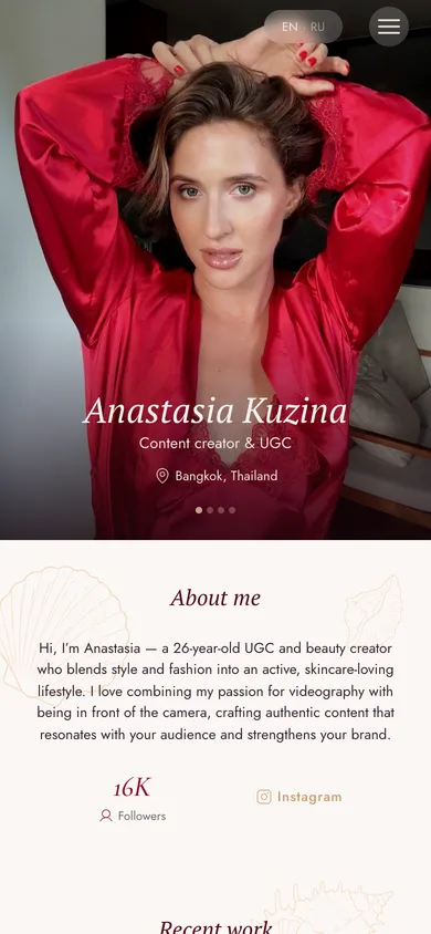 Сайт anastasia-kuzina.com на телефоне